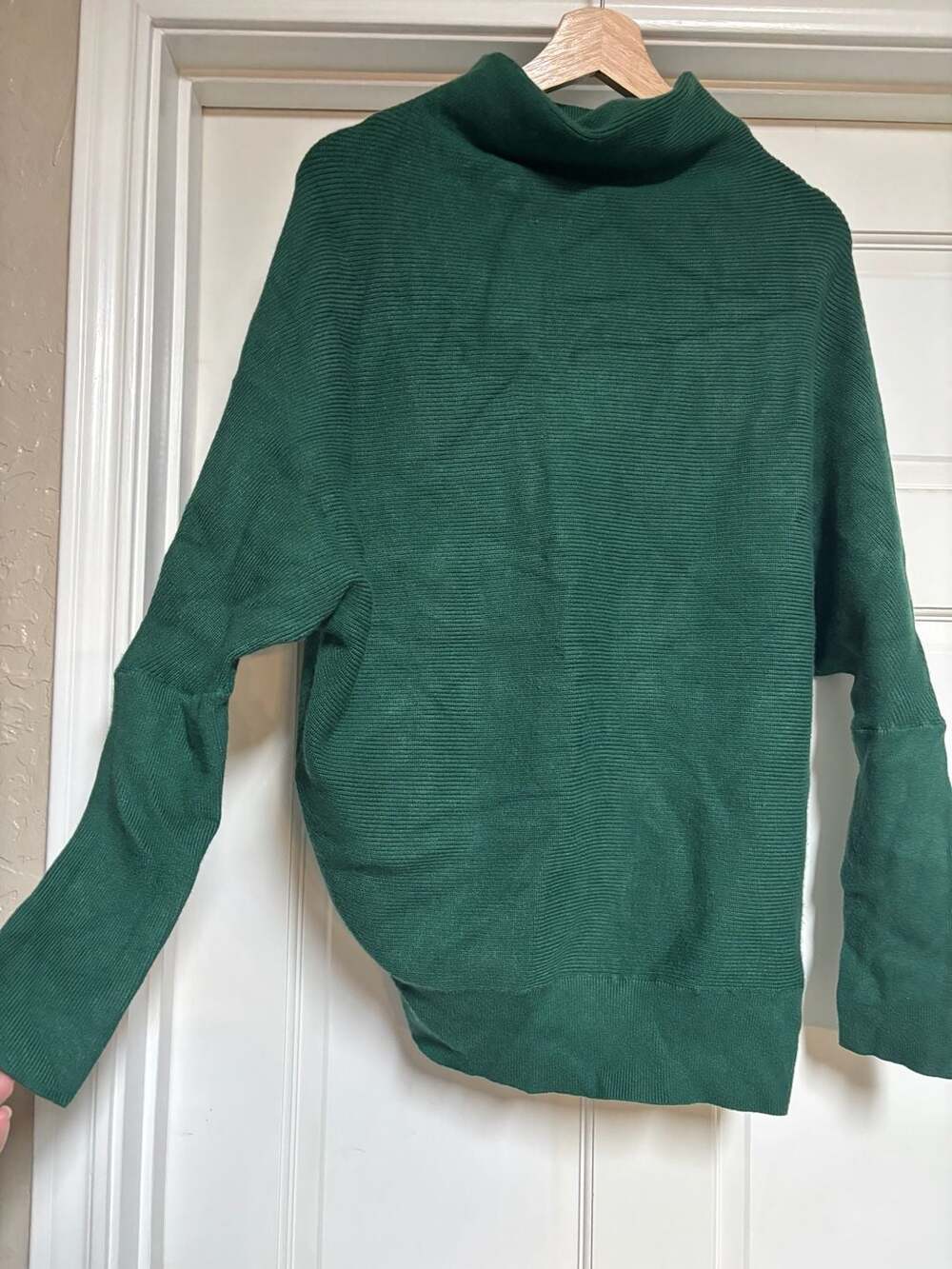 Bluivy mock neck  Size S/M Green Ribbed Knit Pullover #Cabincore / #Whimsigoth